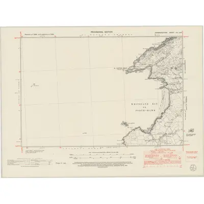 1948 Map of Pembrokeshire XIV.SW, 1953 Print