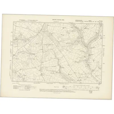 1905 Map of Pembrokeshire XIX.NE, 1908 Print