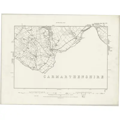 1887 Map of Pembrokeshire XIX.NW, 1888 Print
