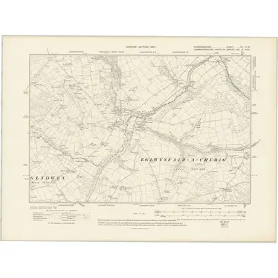 1905 Map of Pembrokeshire XIX.NW, 1907 Print