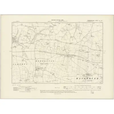 1906 Map of Pembrokeshire XL.SE, 1908 Print