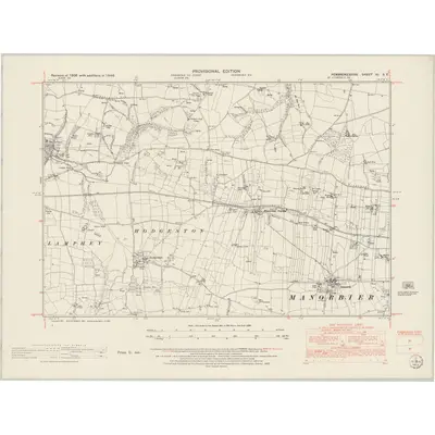 1948 Map of Pembrokeshire XL.SE, 1953 Print