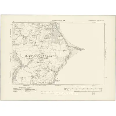 1906 Map of Pembrokeshire XLI.NE, 1908 Print