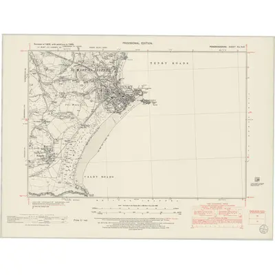 1948 Map of Pembrokeshire XLI.SE, 1953 Print