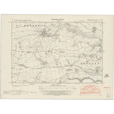 1948 Map of Pembrokeshire XLI.SW, 1953 Print