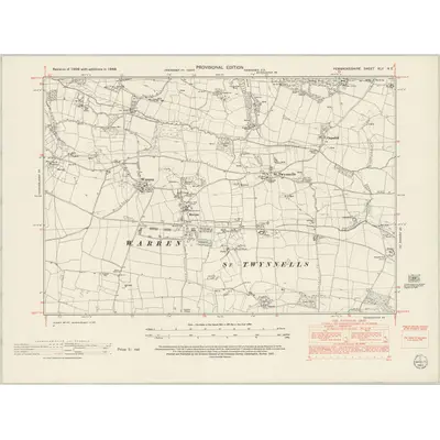 1948 Map of Pembrokeshire XLII.NE, 1953 Print