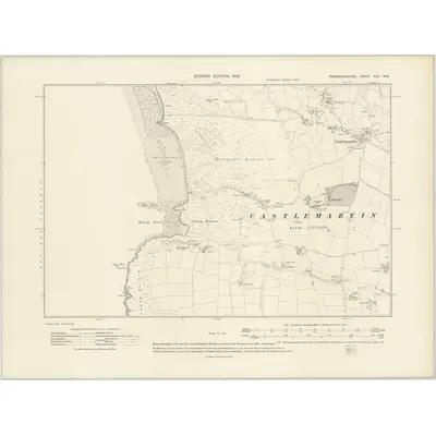 1906 Map of Pembrokeshire XLII.NW, 1908 Print