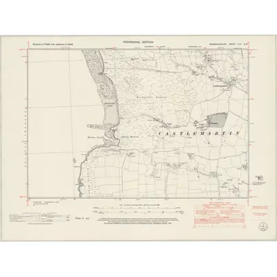 1948 Map of Pembrokeshire XLII.NW, 1953 Print
