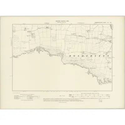 1906 Map of Pembrokeshire XLII.SE, 1908 Print