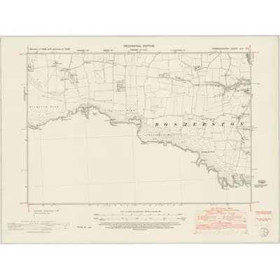 1948 Map of Pembrokeshire XLII.SE, 1953 Print