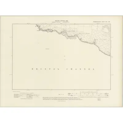 1906 Map of Pembrokeshire XLII.SW, 1908 Print