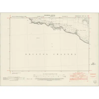 1948 Map of Pembrokeshire XLII.SW, 1953 Print