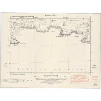 1948 Map of Pembrokeshire XLIII.NE, 1953 Print