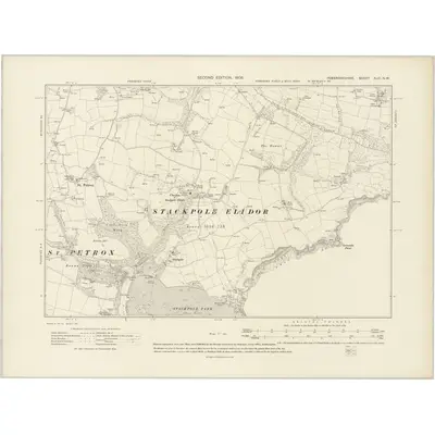 1906 Map of Pembrokeshire XLIII.NW, 1908 Print