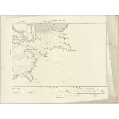 1906 Map of Pembrokeshire XLIII.SW, 1908 Print