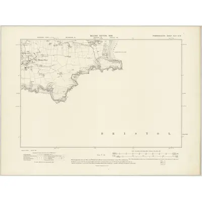 1906 Map of Pembrokeshire XLIV.NW, 1908 Print
