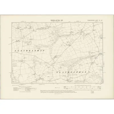 1906 Map of Pembrokeshire XV.NE, 1908 Print