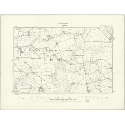 1887 Map of Pembrokeshire XV.SE, 1888 Print