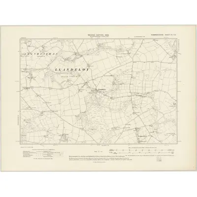 1906 Map of Pembrokeshire XV.SE, 1908 Print