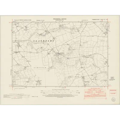 1948 Map of Pembrokeshire XV.SE, 1953 Print