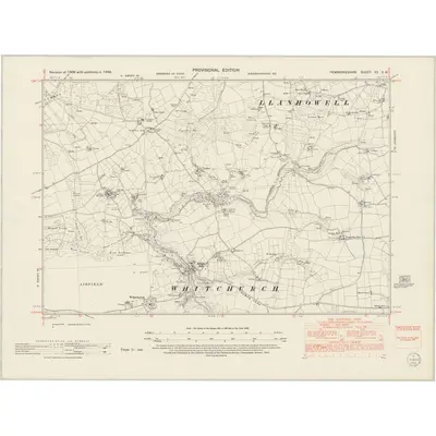 1948 Map of Pembrokeshire XV.SW, 1953 Print