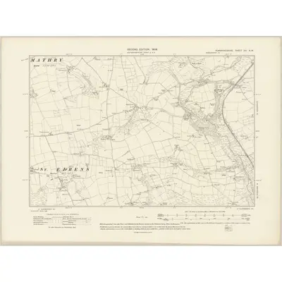 1906 Map of Pembrokeshire XVI.NW, 1908 Print
