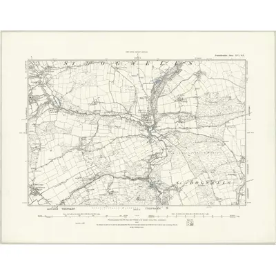 1887 Map of Pembrokeshire XVI.SE, 1888 Print