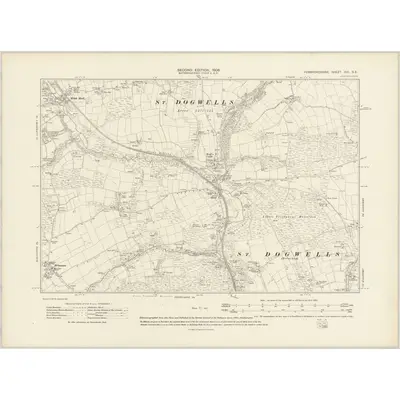 1906 Map of Pembrokeshire XVI.SE, 1908 Print