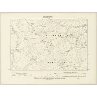 1906 Map of Pembrokeshire XVI.SW, 1908 Print