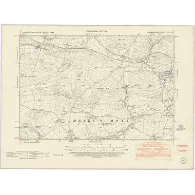1948 Map of Pembrokeshire XVII.NE, 1953 Print