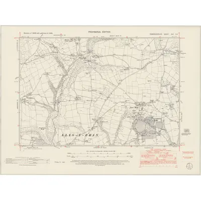 1948 Map of Pembrokeshire XVII.SE, 1953 Print