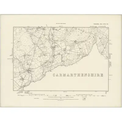 1887 Map of Pembrokeshire XVIII.NE, 1888 Print