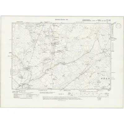 1905 Map of Pembrokeshire XVIII.NE, 1947 Print