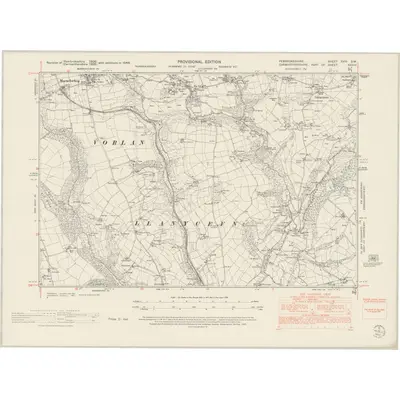 1948 Map of Pembrokeshire XVIII.SW, 1953 Print
