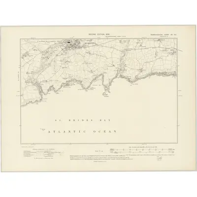 1906 Map of Pembrokeshire XX.NE, 1908 Print