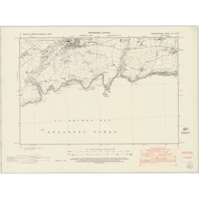 1948 Map of Pembrokeshire XX.NE, 1953 Print
