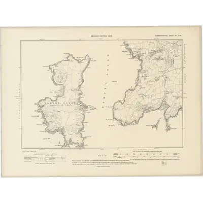 1906 Map of Pembrokeshire XX.NW, 1908 Print