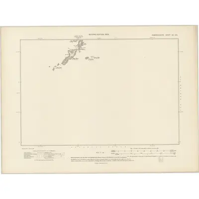 1906 Map of Pembrokeshire XX.SW, 1908 Print