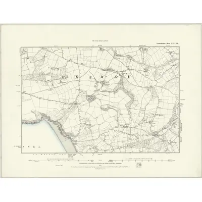 1887 Map of Pembrokeshire XXI.NE, 1888 Print