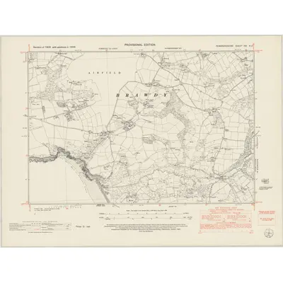 1948 Map of Pembrokeshire XXI.NE, 1953 Print