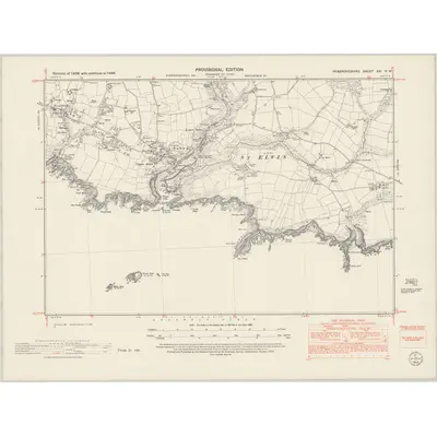 1948 Map of Pembrokeshire XXI.NW, 1953 Print