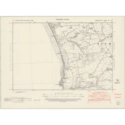 1948 Map of Pembrokeshire XXI.SE, 1953 Print