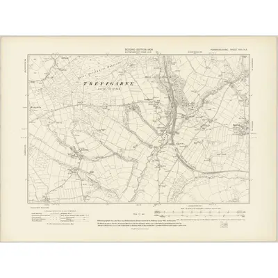 1906 Map of Pembrokeshire XXII.NE, 1908 Print