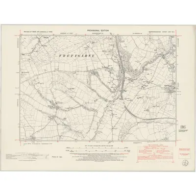 1948 Map of Pembrokeshire XXII.NE, 1953 Print
