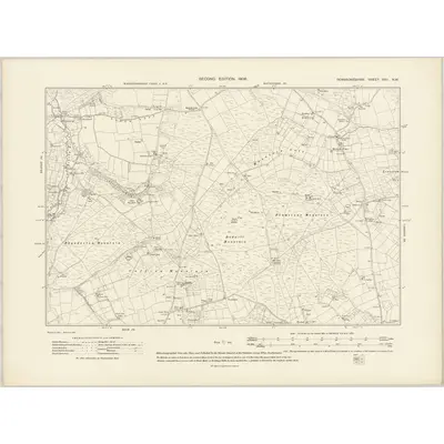 1906 Map of Pembrokeshire XXII.NW, 1908 Print