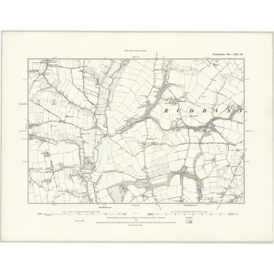 1887 Map of Pembrokeshire XXII.SE, 1888 Print