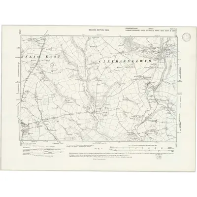 1905 Map of Pembrokeshire XXIV.NE, 1947 Print