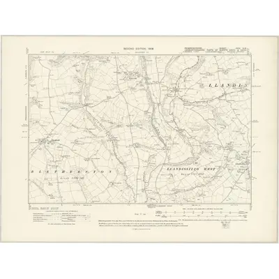 1906 Map of Pembrokeshire XXIV.NW, 1908 Print