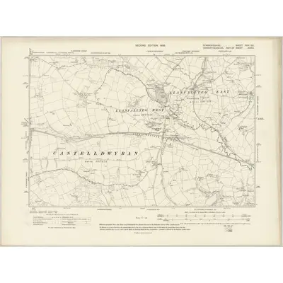1905 Map of Pembrokeshire XXIV.SE, 1908 Print