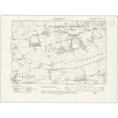 1905 Map of Pembrokeshire XXIX.NE, 1947 Print